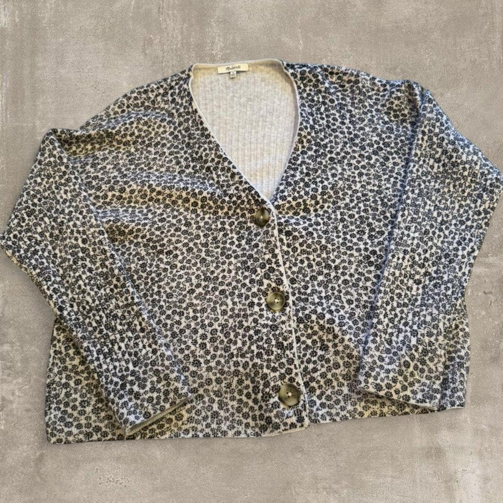 Madewell Ribbed Knit Sweater in Gray